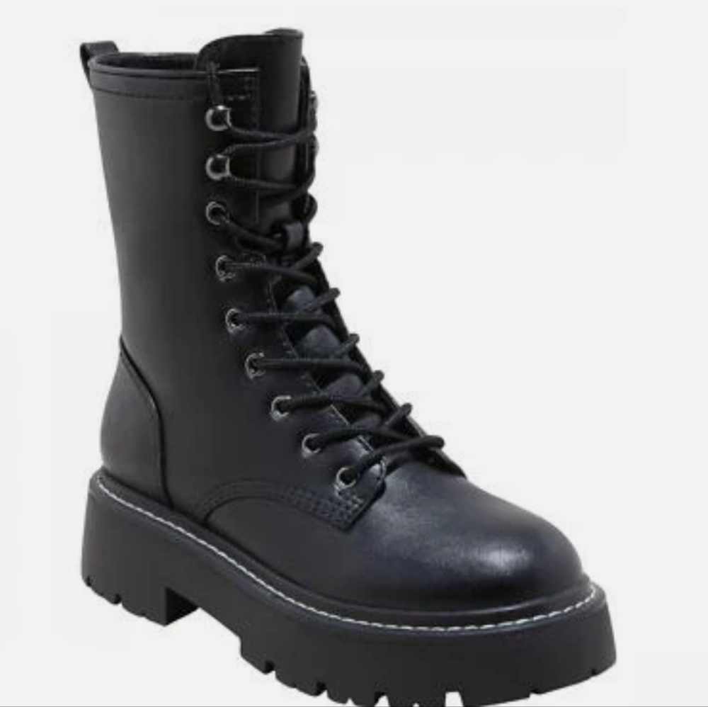 RESTOCKED Wild Fable Logan Lug Combat Boots with Memory Foam Insole Black